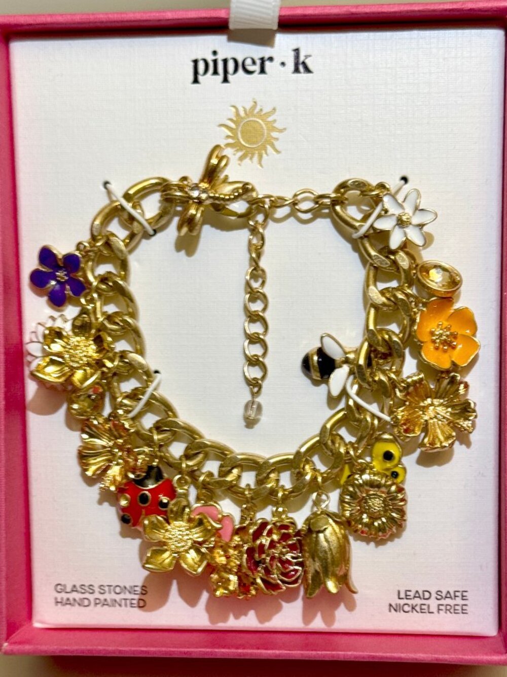 The Piper K Gold Flower & Charm Bracelet